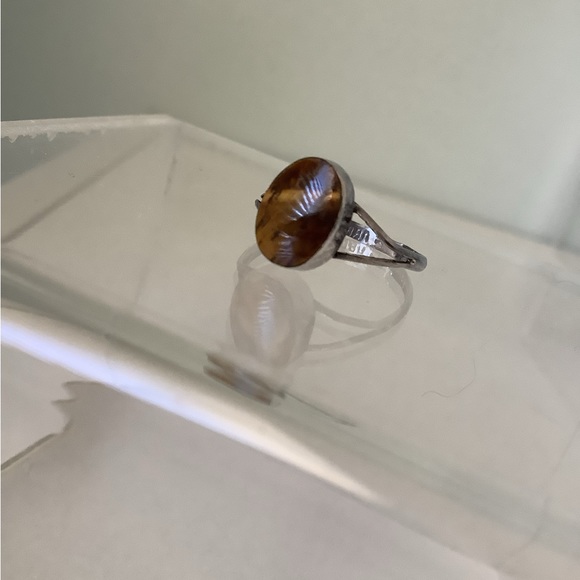 TLC new vintage tiger eye silver ring (squished) - Picture 4 of 15